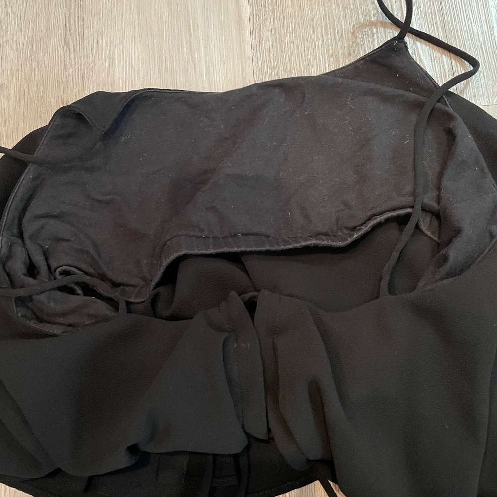 Free People Tropical Wave Black Tiered Tie Back Cami size M - Picture 8 of 10